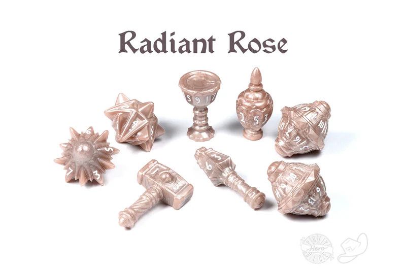 PolyHero Cleric 8 Dice Set Radiant Rose