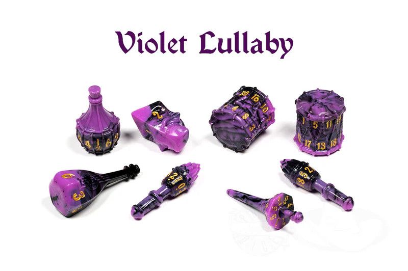 PolyHero Bard 8 Dice Set Violet Lullaby