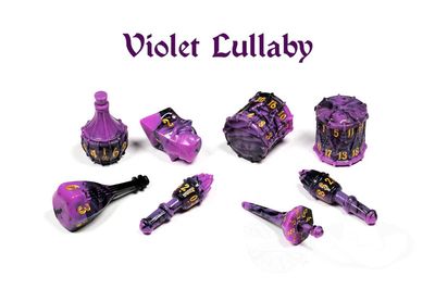 PolyHero Bard 8 Dice Set Violet Lullaby