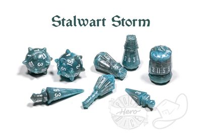 PolyHero Warrior 8 Dice Set Stalwart Storm