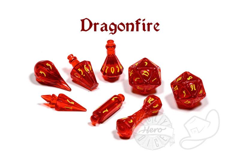 PolyHero Wizard 8 Dice Set Dragonfire