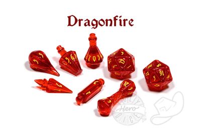 PolyHero Wizard 8 Dice Set Dragonfire PolyHero Wizard 8 Dice Set Dragonfire