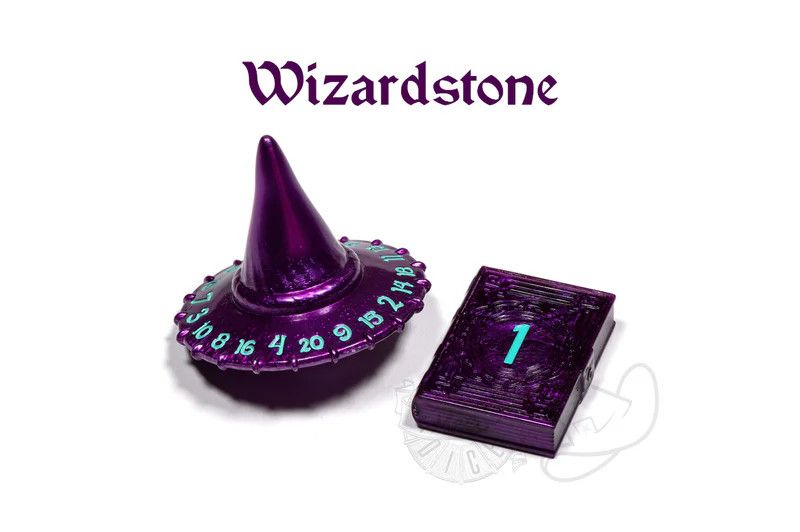 PolyHero Wizard d20 Wizard Hat and d2 Spellbook Wizardstone