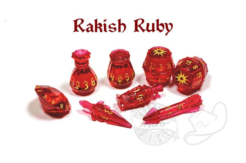 PolyHero Rogue 8 Dice Set Rakish Ruby