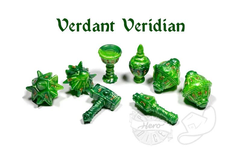 PolyHero Cleric 8 Dice Set Verdant Veridian