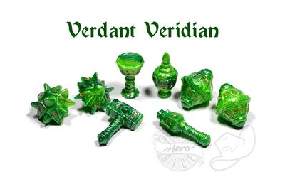 PolyHero Cleric 8 Dice Set Verdant Veridian