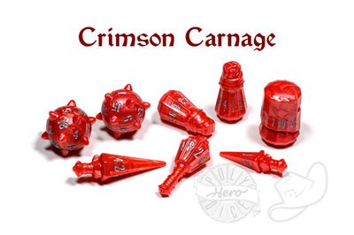 PolyHero Warrior 8 Dice Set Crimson Carnage