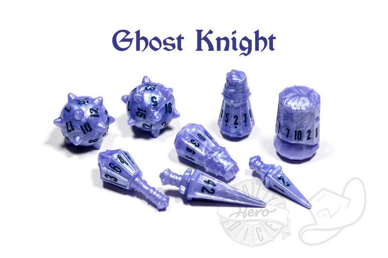 PolyHero Warrior 8 Dice Set Ghost Knight
