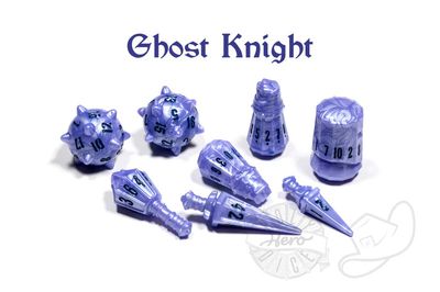 PolyHero Warrior 8 Dice Set Ghost Knight