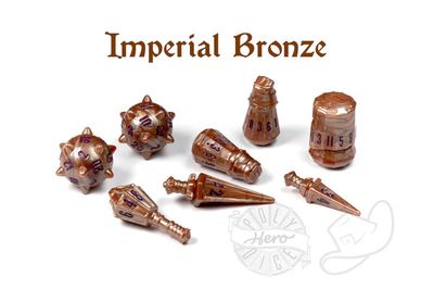 PolyHero Warrior 8 Dice Set Imperial Bronze