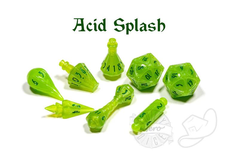 PolyHero Wizard 8 Dice Set Acid Splash