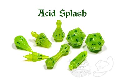 PolyHero Wizard 8 Dice Set Acid Splash PolyHero Wizard 8 Dice Set Acid Splash