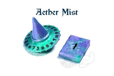 PolyHero Wizard d20 Wizard Hat and d2 Spellbook Aether Mist PolyHero Wizard d20 Wizard Hat and d2 Spellbook Aether Mist