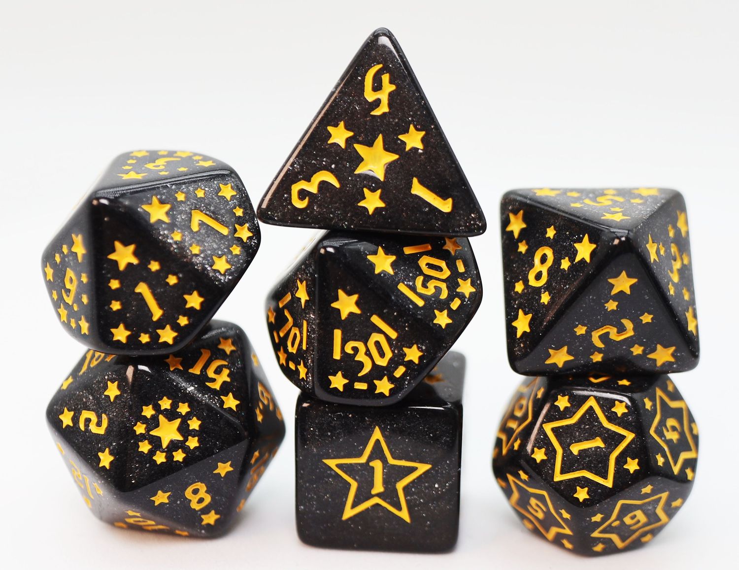 Shooting Stars RPG Dice Set, Color: Barium