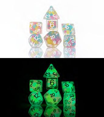 SD Glow-In-The-Dark Lucky Charm Glowworm 7-die Set