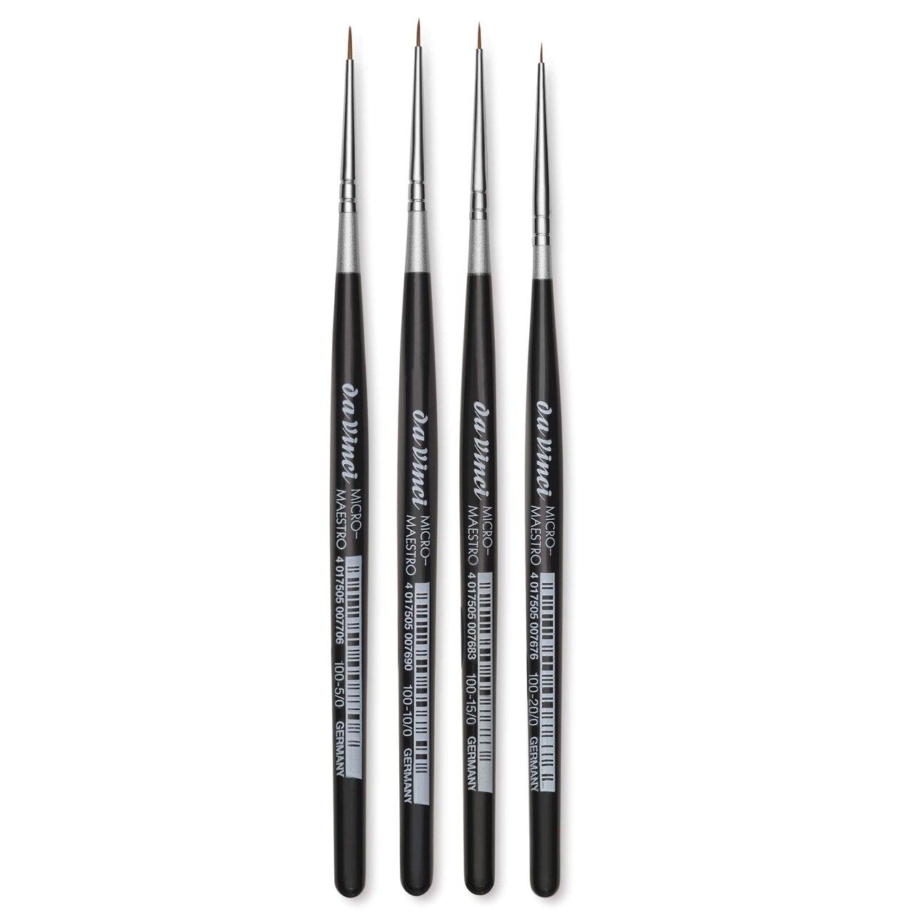 Da Vinci Micro Maestro Kolinsky Brushes Round Short Handle Set of 4 Da Vinci Micro Maestro Kolinsky Brushes Round Short Handle Set of 4