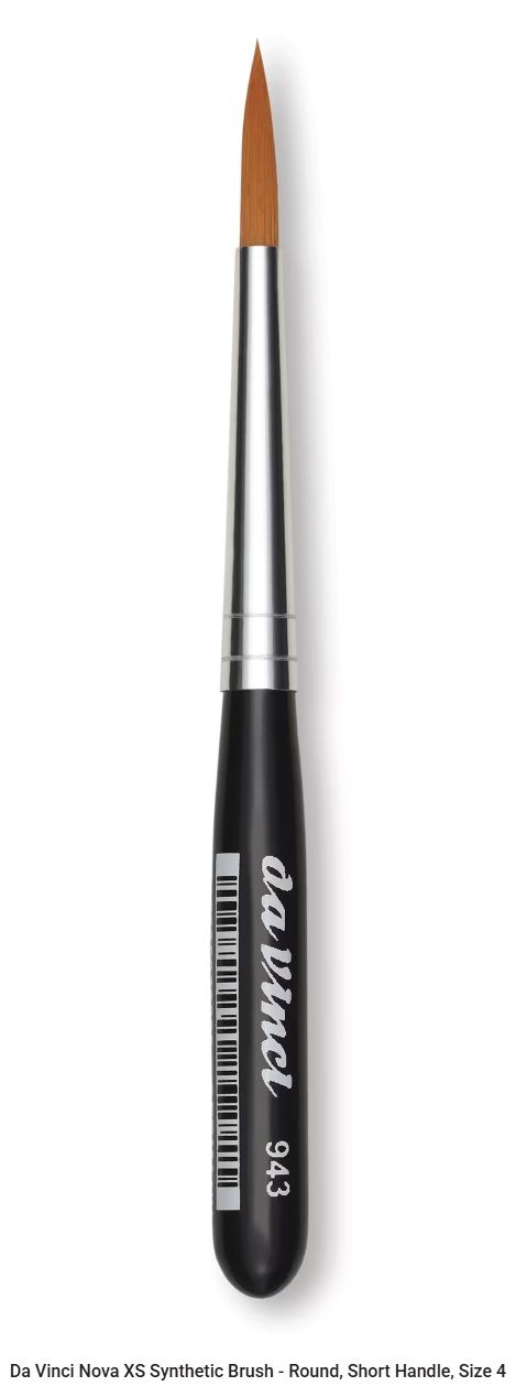Da Vinci Nova XS Synthetic Brush Round Mini Handle Series 943 Size 4 Da Vinci Nova XS Synthetic Brush Round Mini Handle Series 943 Size 4