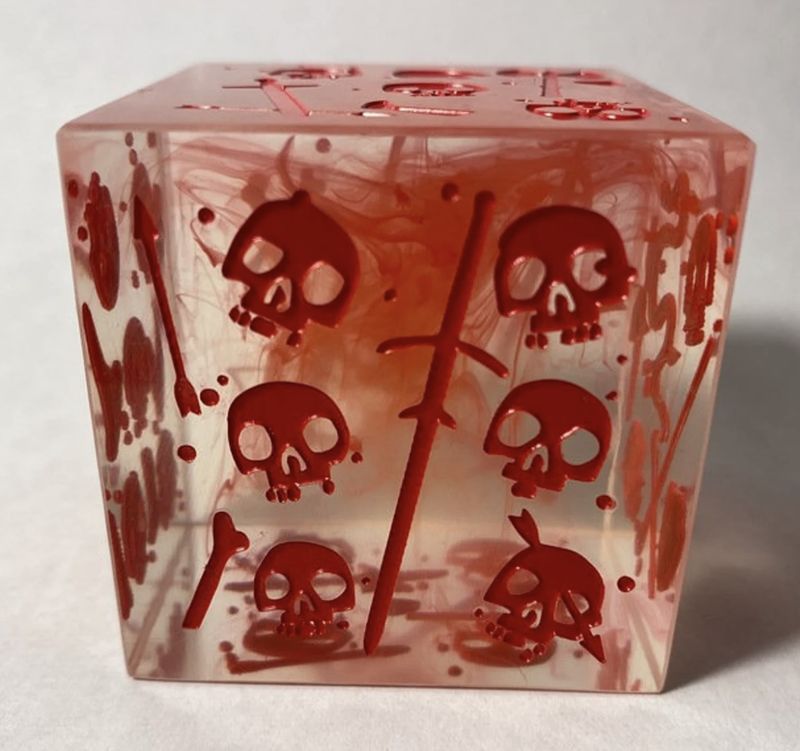 Massive Gelatinous Cube - Mini/Die In One - Blood Filled Red