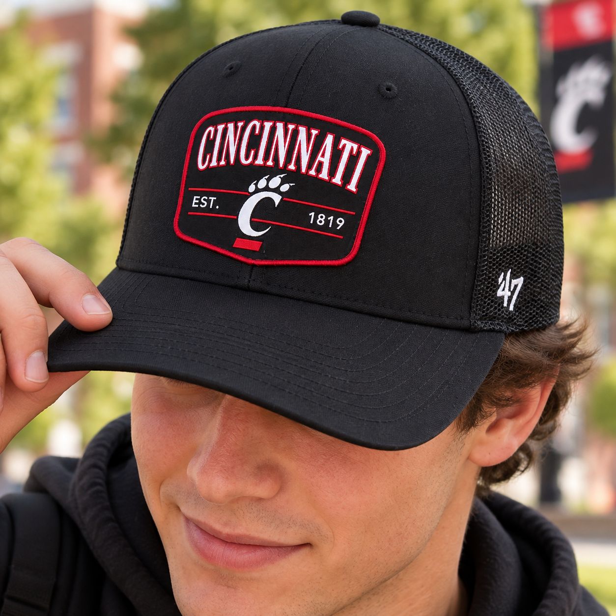 ’47 Brand University of Cincinnati Bearcats Black Trucker Hat