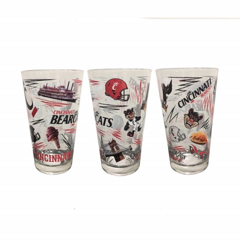 Cincinnati All Over Design Pint Glass