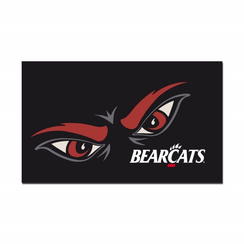3 x 5 Cincinnati Bearcats Eyes w Flipped Logo Flag on Black