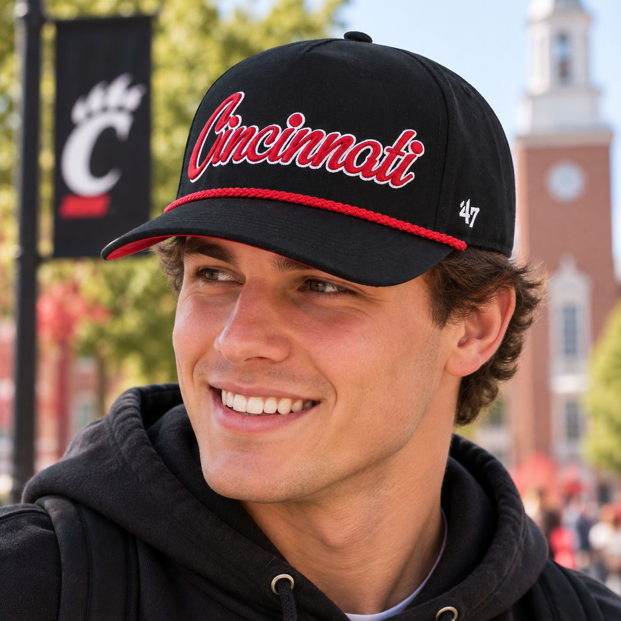 ’47 Brand University of Cincinnati Bearcats Black Script Rope Hat