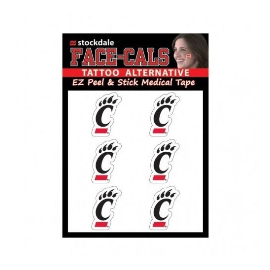 Cincinnati Bearcats C-Paw Temporary Face Decals, 6-Pack