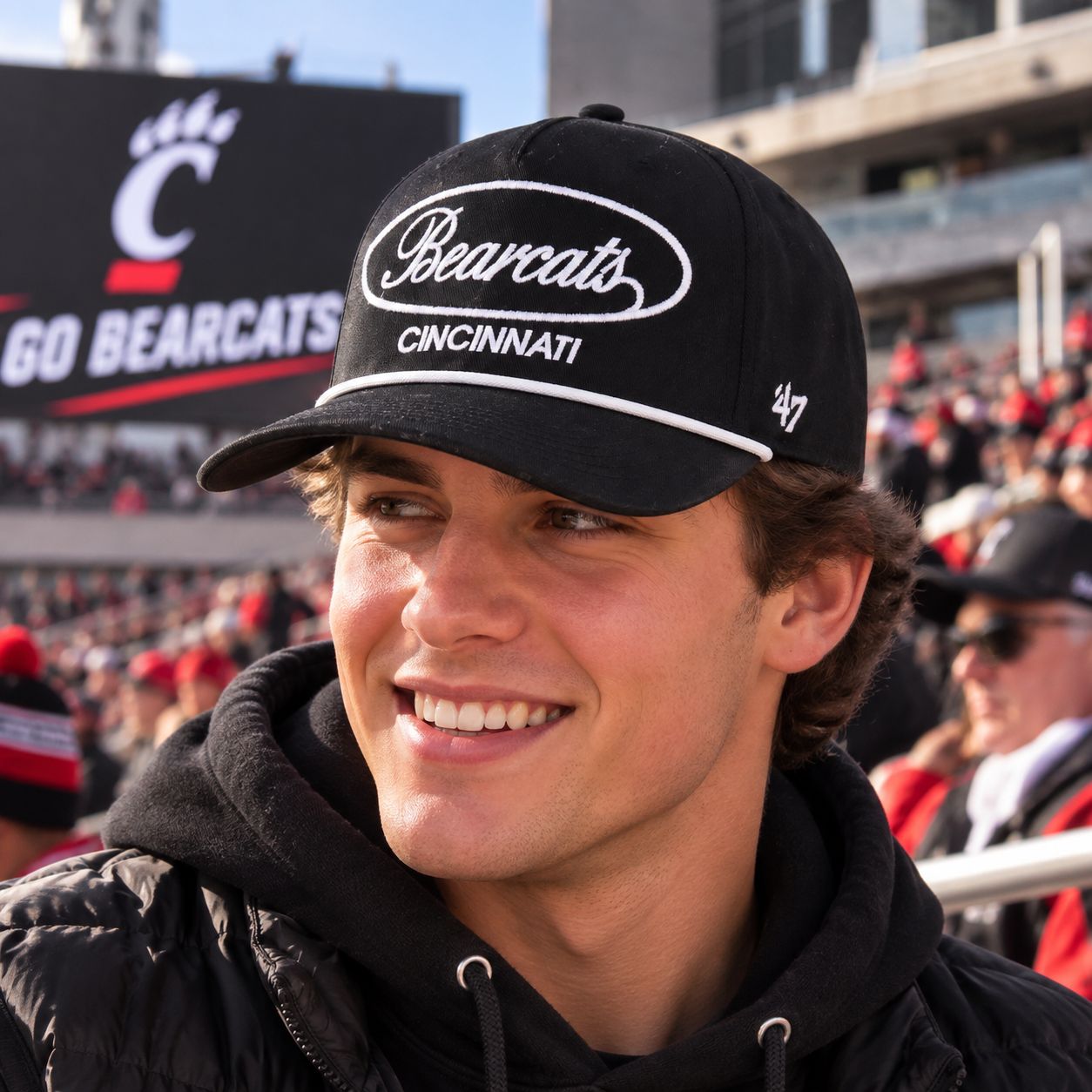 ’47 Brand Cincinnati Bearcats Black Script Rope Hat