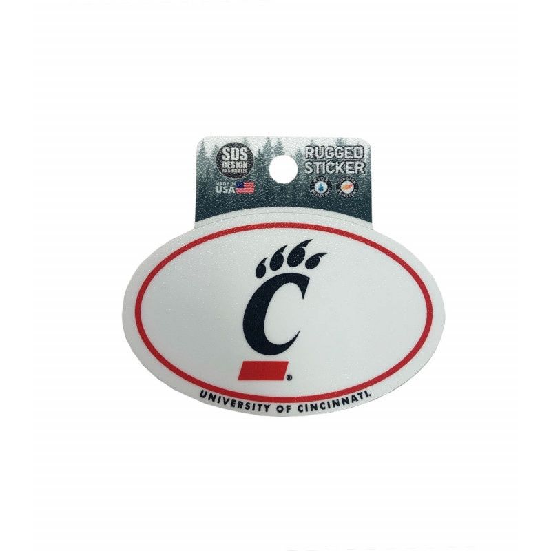 C-Paw White Oval Rugged Sticker