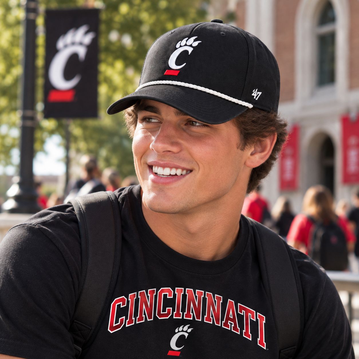 ’47 Brand Cincinnati Bearcats Black C-Paw Hitch Rope Hat