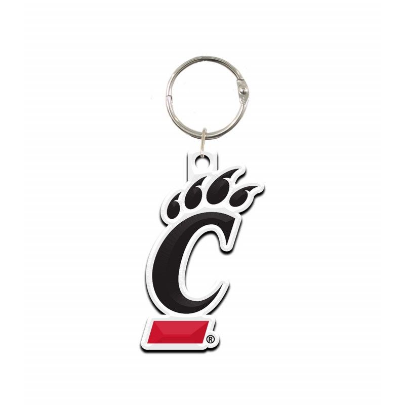 Cincinnati Bearcats C-Paw Key Tag with White Trim