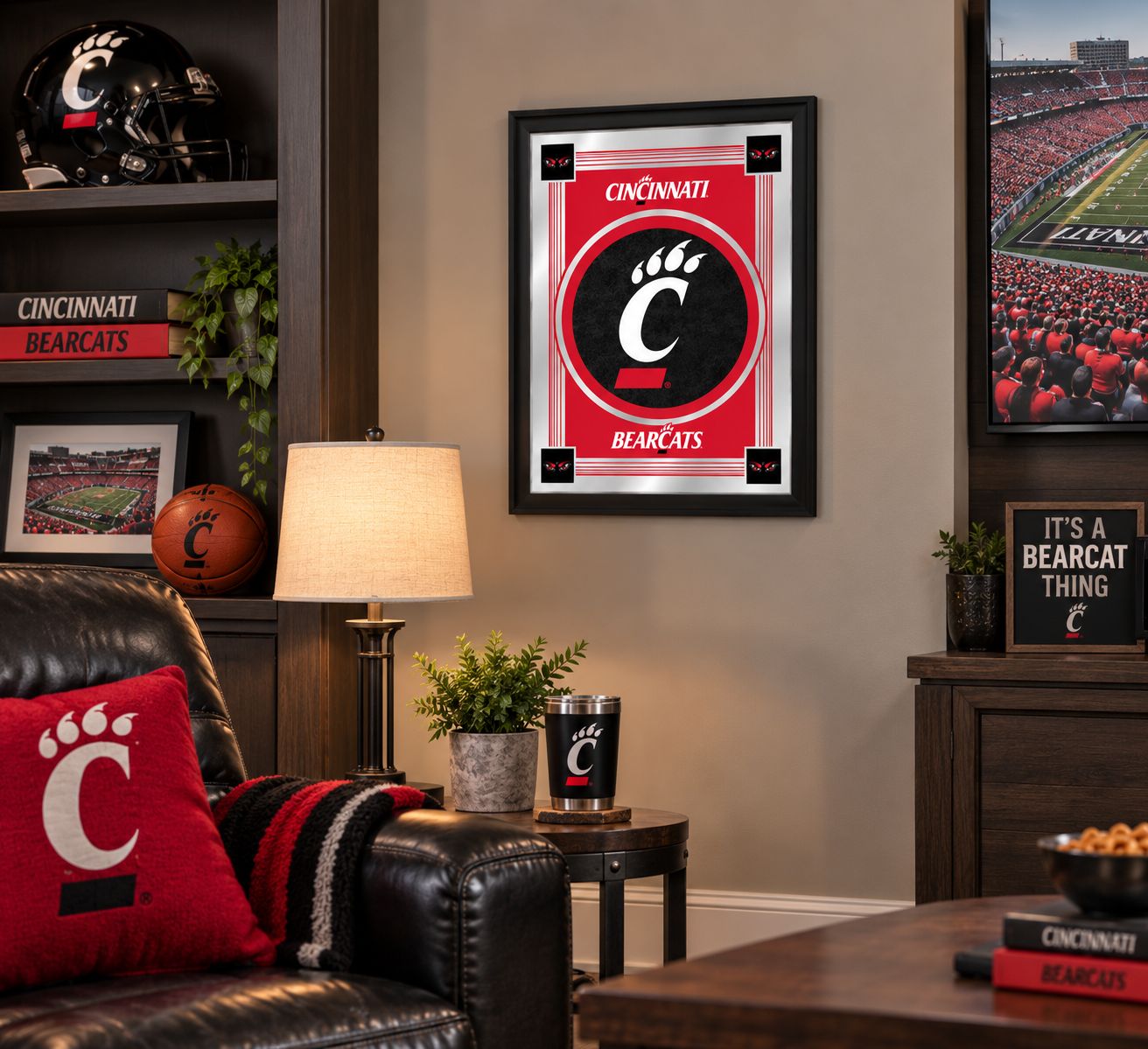 University of Cincinnati Bearcats 17" x 22" C-Paw Mirror