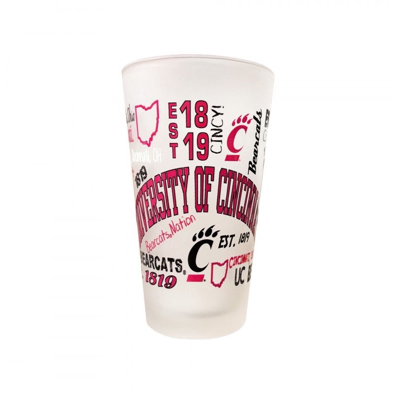 Cincinnati Bearcats Campus Frosted Pint Glass