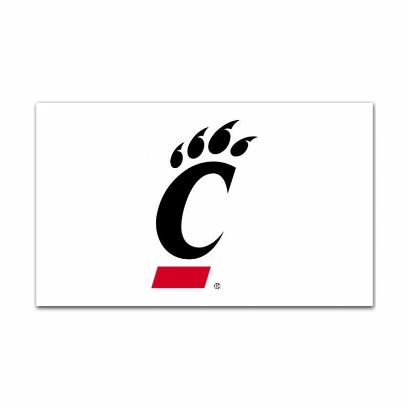 3 x 5 Cincinnati Bearcats C-Paw Flag on White w Grommets