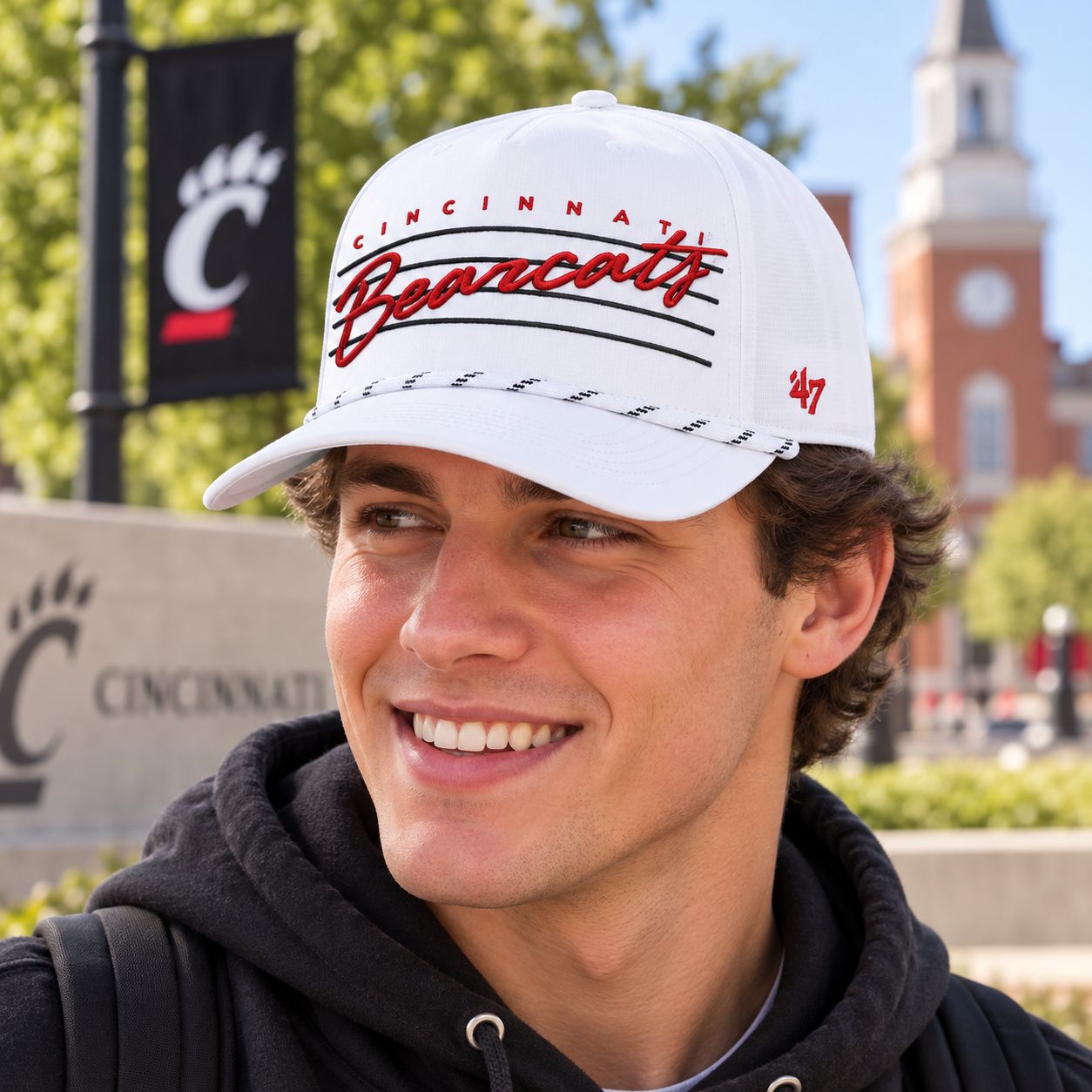 ’47 Brand University of Cincinnati Bearcats White Script Rope Hat