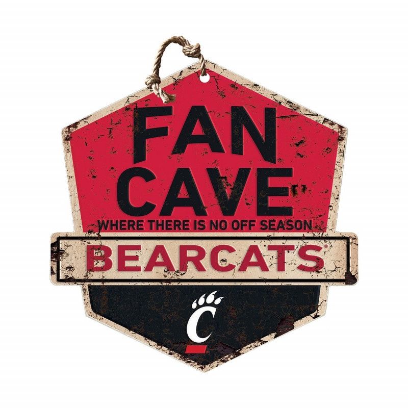 Bearcats Fan Cave Faux Tin Distressed Sign