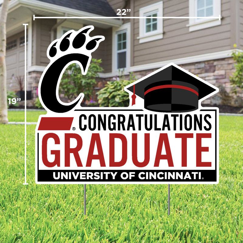 University of Cincinnati Congratulations Graduate Lawn Sign DS