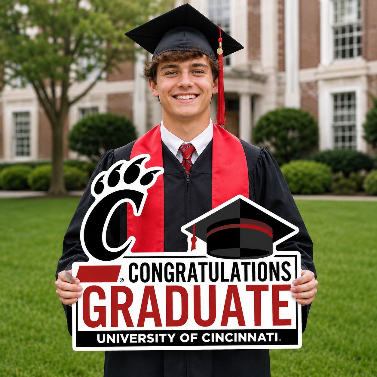 University of Cincinnati Congratulations Graduate Lawn Sign DS