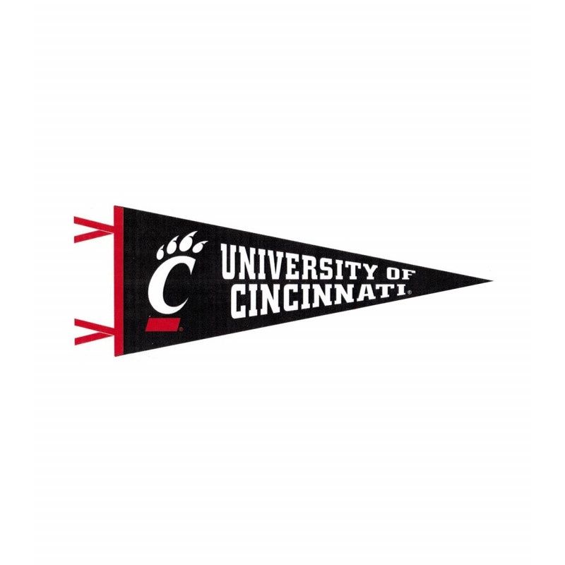 Cincinnati Bearcats 12x30 Black Felt Pennant with C-Paw