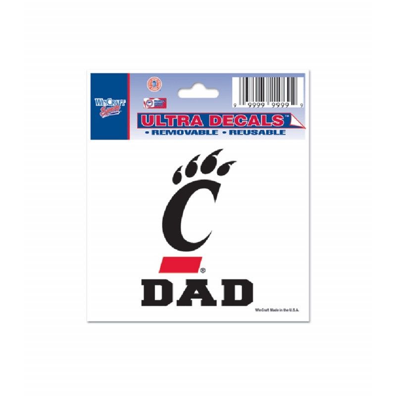 Cincinnati Bearcats Removable UC Dad Decal 3x4