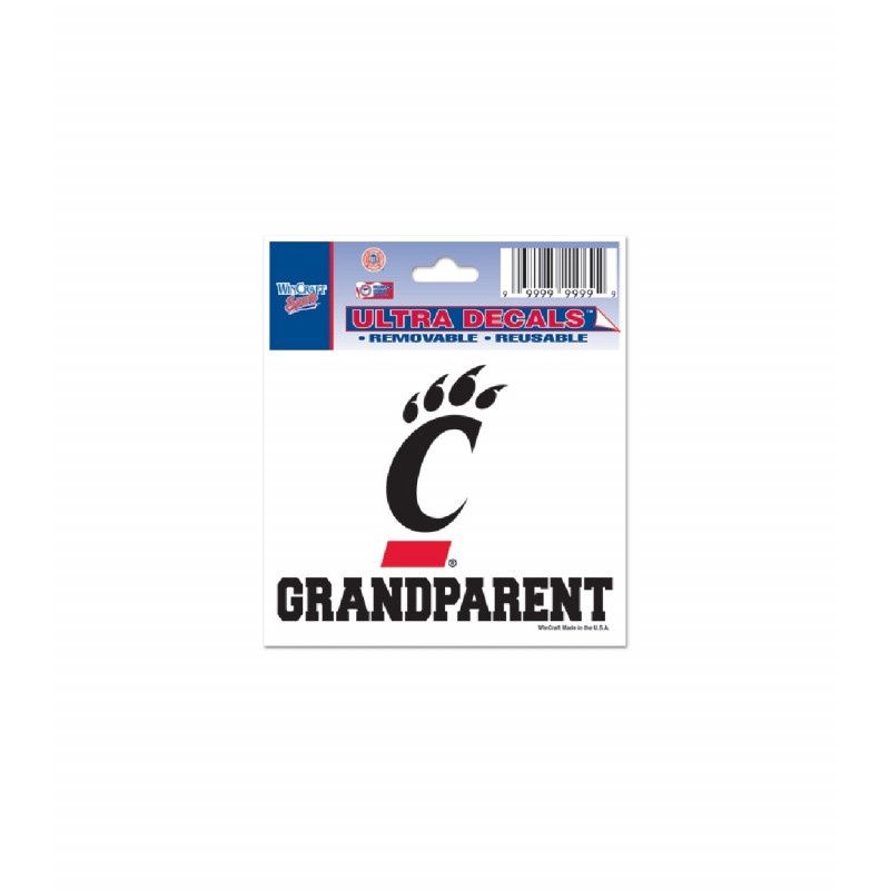 Cincinnati Bearcats Removable UC Grandparent Decal 3x4