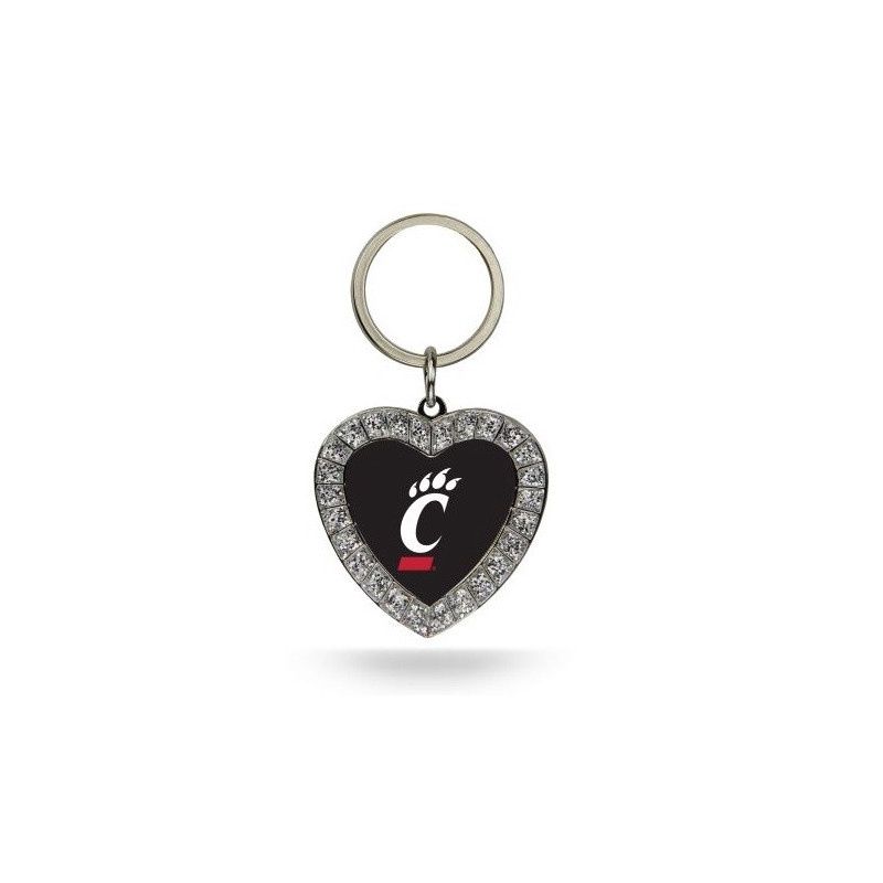 Cincinnati Bearcats Rhinestone Heart Keytag