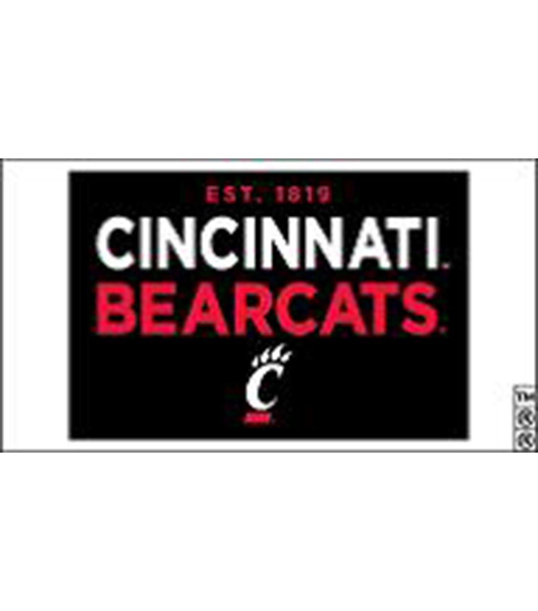 Cincinnati Bearcats Small Black Rectangular Block