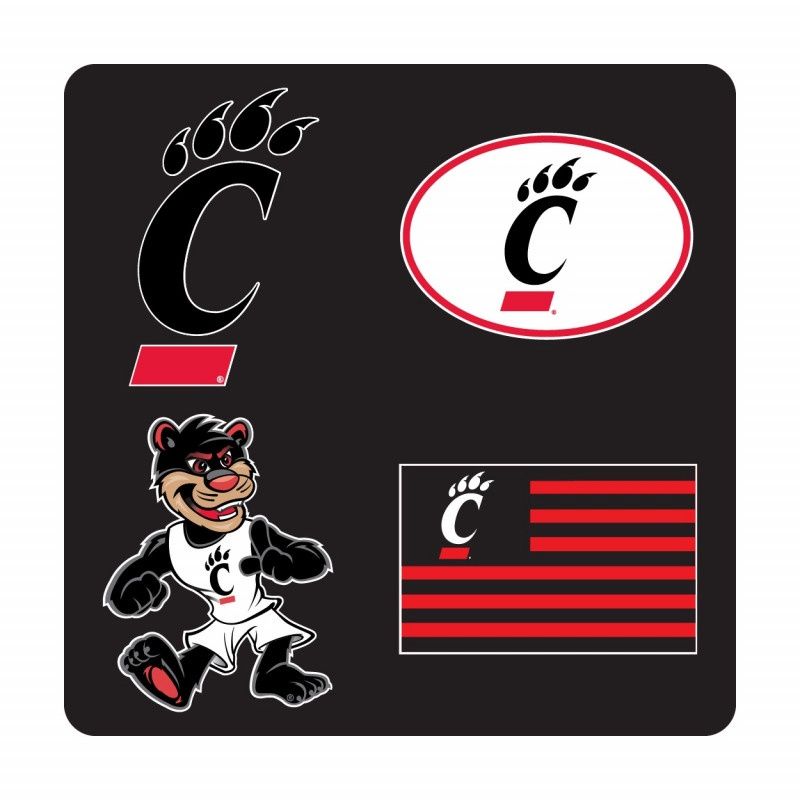 Cincinnati C-Paw/Oval/Bearcat/Flag 4 Pack Micro Decals