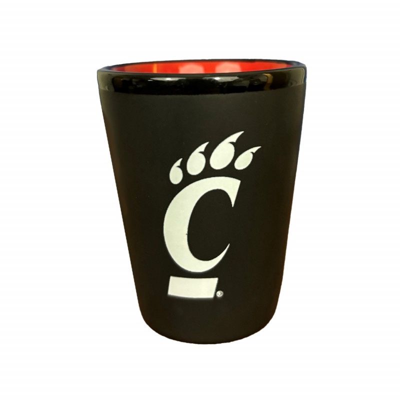Cincinnati Ceramic Black/Red C-Paw Shot Glass