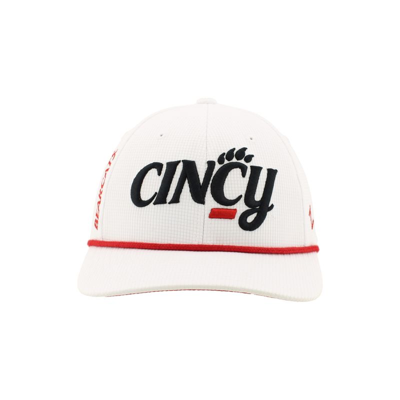Cincy Script Red Rope Hat with Bearcats on the Right Side