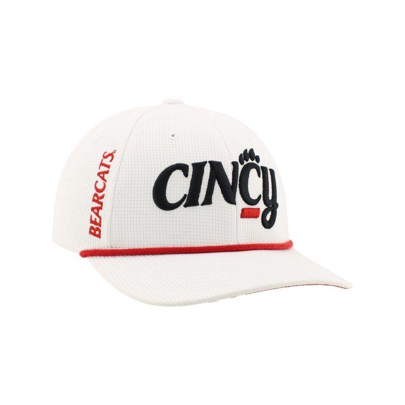 Cincy Script Red Rope Hat with Bearcats on the Right Side