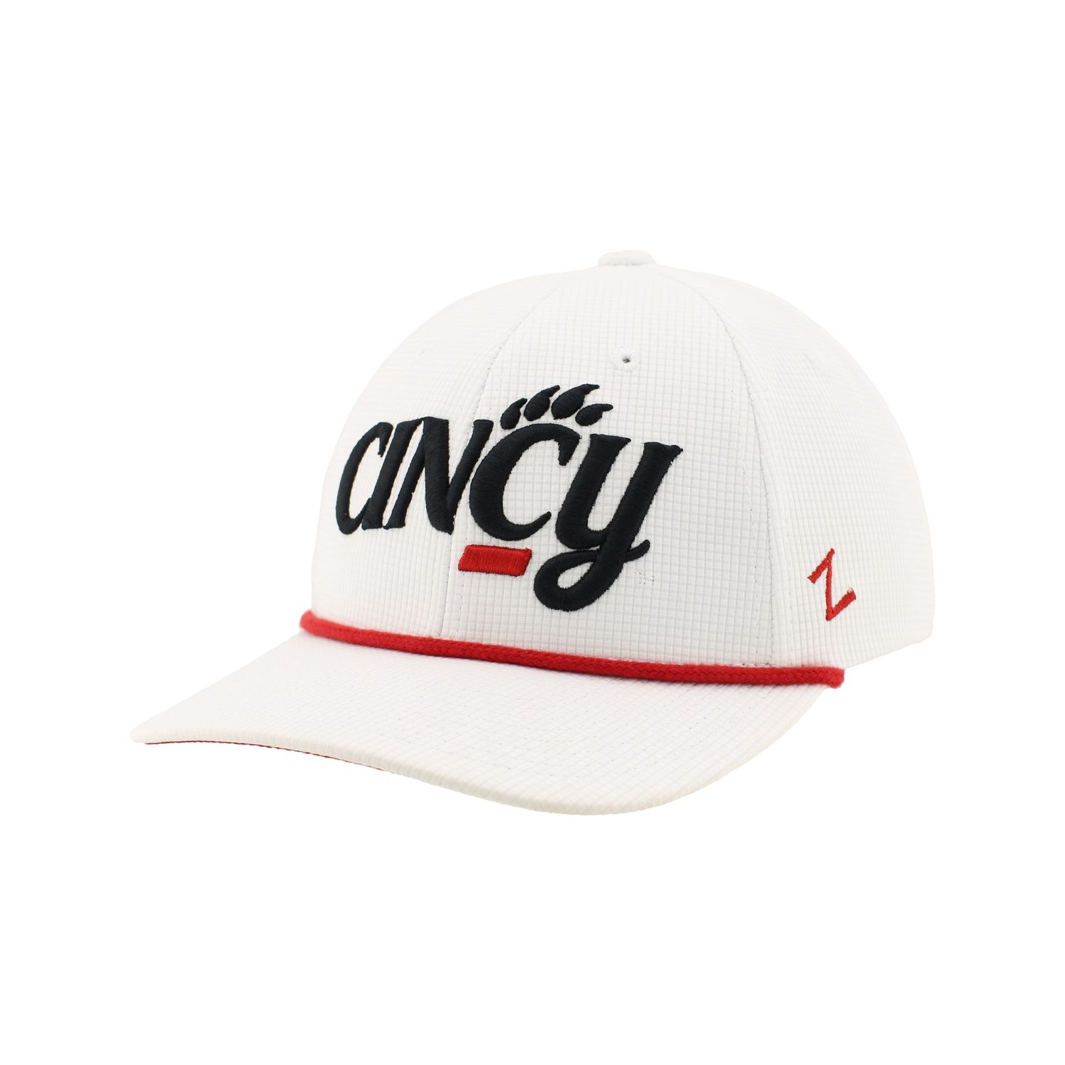 Cincy Script Red Rope Hat with Bearcats on the Right Side