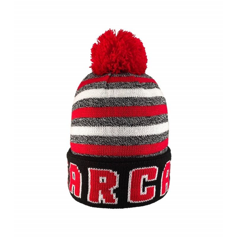 Fleece Lined Striped Knit Hat