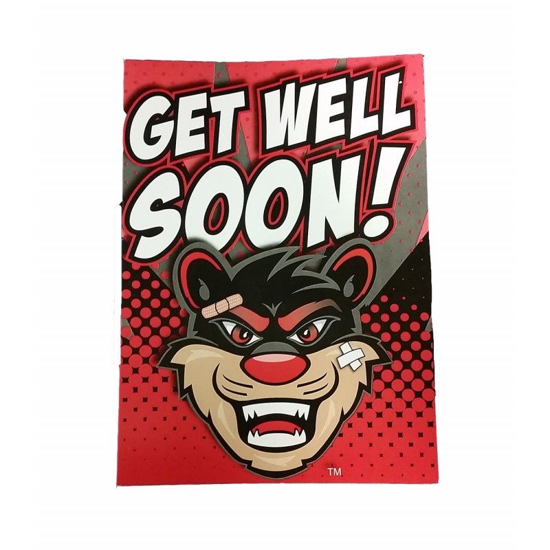 Get Well Soon Bandaged Bearcat Card